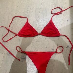 Frankies Bikinis Red Sky Bikini Set Sz L